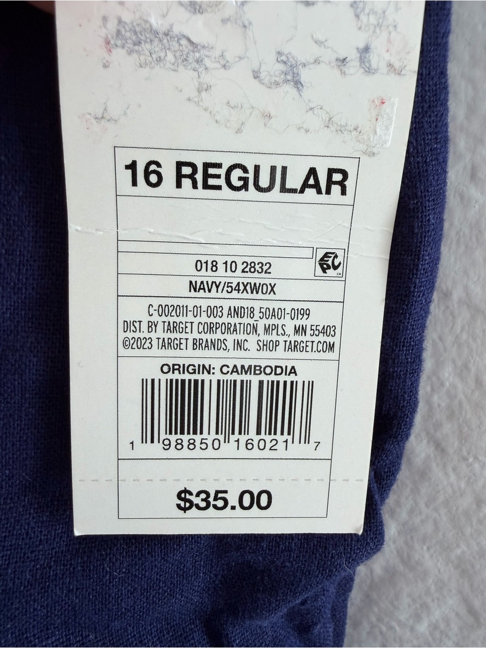 A New Day NWT Navy Linen Blend Cropped Wide Leg Pants Size 16 NWT - Picture 5 of 15